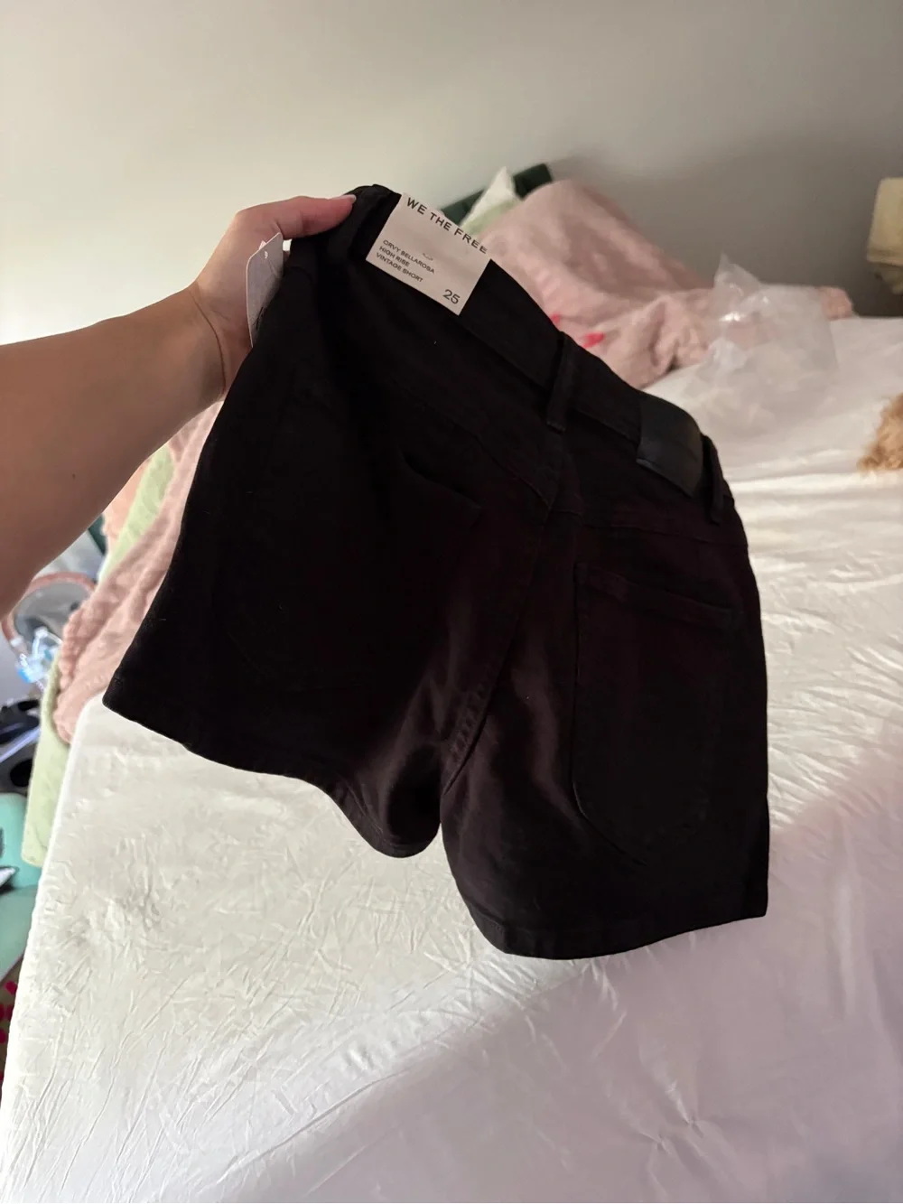 We The Free Black High-Rise Denim Shorts